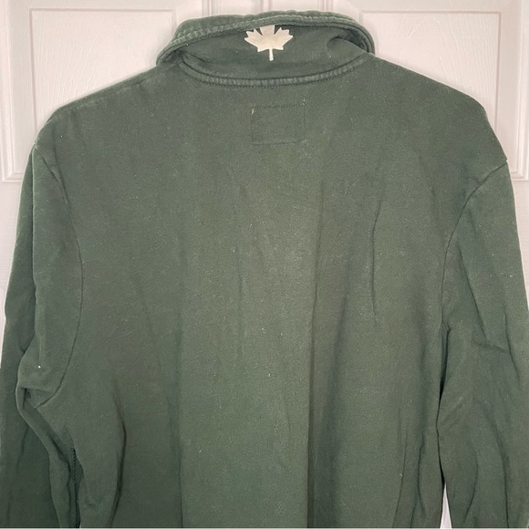 Roots Cabin Sweater 1/4 Zip Forest Green Pullover Cozy Sweater Sweatshirt XL - Picture 5 of 7